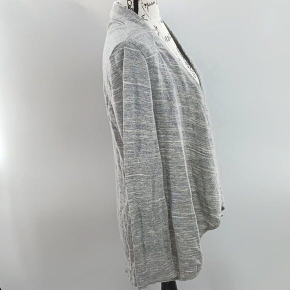 Green Envelope Womens Size S Gray Open Front Lightweight Knit Cardigan Sweater - Picture 3 of 5